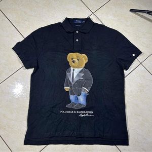 Polo Ralph Lauren Men's Polo Bear Polo Shirt Black Tuxedo Sz L